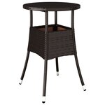 vidaXL Ensemble à manger de jardin et coussins 3Pièces marron rotin verre