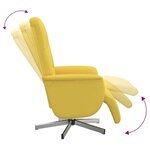 vidaXL Fauteuil inclinable avec repose-pieds jaune clair tissu