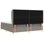 vidaXL Lit à ressorts avec matelas gris foncé 90x190 cm Taupe tissu
