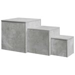 vidaXL Tables d'appoint 3 Pièces Gris béton Bois d’ingénierie