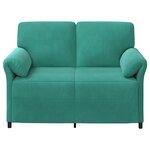 vidaXL Sofa 2 places Turquoise 138 x 83 x 95 cm Velours
