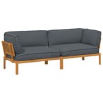 vidaXL Ensemble de Canapés 2 pc Anthracite Bois d'Acacia Massif