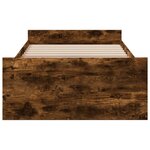 vidaXL Cadre de lit et tiroirs chêne fumé 90x200 cm bois d'ingénierie