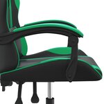 vidaXL Chaise de jeu Noir et vert Similicuir
