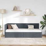 vidaXL Cadre de lit d'angle Gris foncé 80 x 200 cm Velours