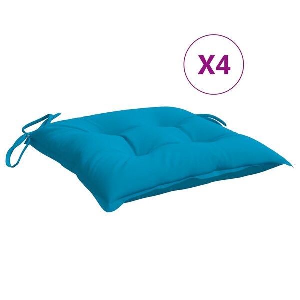 vidaXL Coussins de chaise lot de 4 bleu clair 50x50x7 cm tissu oxford