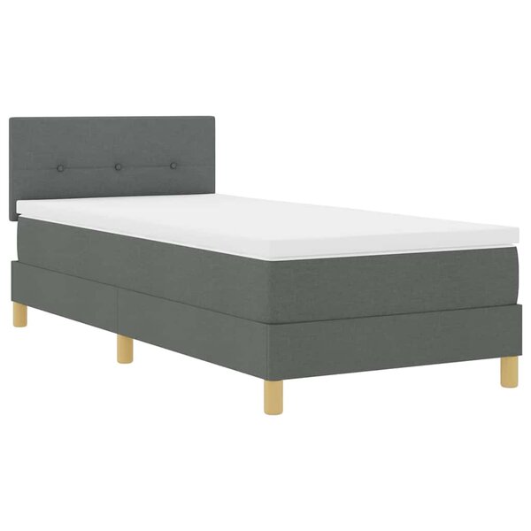 vidaXL Lit avec sommier et matelas gris foncé 90x190 cm Tissu