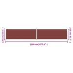 vidaXL Auvent latéral rétractable Marron 220x1200 cm