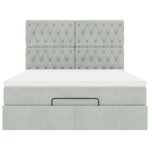 vidaXL Cadre de lit ottoman avec matelas gris clair 140x200 cm velours