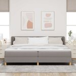 vidaXL Lit à ressorts avec matelas Taupe 200 x 200 cm tissu