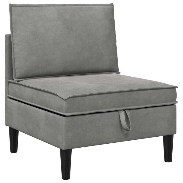 vidaXL Canapé moyen avec rangement Gris clair Velours