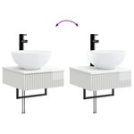vidaXL Basin de lavage mural Blanc brillant 40 x 41 x 40 5 cm