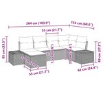 vidaXL Ensemble de Canapé de Jardin de 6 pièces avec Coussins Noir Poly Rattan
