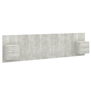 vidaXL Tête de lit avec armoires Gris béton Bois d'ingénierie