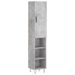 vidaXL Buffet haut Gris béton 34 5x34x180 cm Bois d'ingénierie