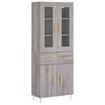 vidaXL Buffet haut Sonoma gris 69 5x34x180 cm Bois d'ingénierie