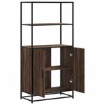 vidaXL Buffet haut chêne marron 68x35x139 cm bois d'ingénierie métal