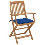 vidaXL Chaises pliables de jardin lot de 4 avec coussins Bois d'acacia