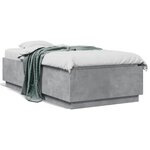 vidaXL Cadre de lit sans matelas gris béton 75x190 cm