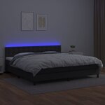 vidaXL Sommier à lattes de lit avec matelas et LED Noir 200x200cm