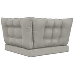 vidaXL Coussin de canapé d'extérieur 3 Pièces Gris Polyester