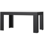 PILVI Table a manger de 6 a 8 personnes style contemporain - Blanc et noir mat - L 160 x l 90 cm
