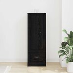 vidaXL Buffet Noir Chêne avec tiroir Chêne noir 36 x 35.5 x 103.5 cm