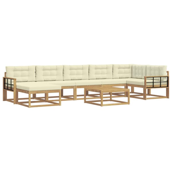 vidaXL Ensemble de canapés d'extérieur 8 Pièces Blanc et crème