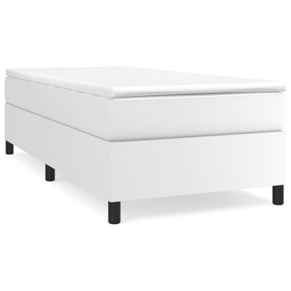 vidaXL Sommier à lattes de lit avec matelas Blanc 80x200 cm Similicuir