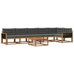 vidaXL Ensemble de canapés d'extérieur 7 Pièces Naturel et Anthracite