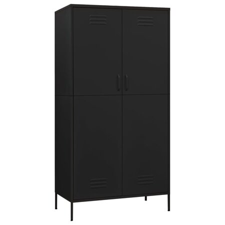 vidaXL Garde-robe Noir 90x50x180 cm Acier