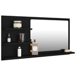 vidaXL Miroir de salle de bain noir 90x10 5x45 cm bois d’ingénierie