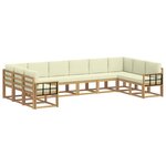 vidaXL Ensemble de canapés d'extérieur 10 pc Blanc et crème