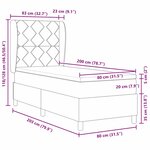 vidaXL Lit à ressorts avec matelas vert foncé 80x200 cm en velours