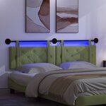 vidaXL Tête de lit suspendue Avec lumière LED Vert clair Velours