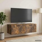 vidaXL Meuble TV mural Chêne fumé 98 x 41 x 30 cm Bois d'ingénierie