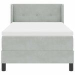 vidaXL Lit à ressorts avec matelas Gris clair 200 x 80 cm Polyester