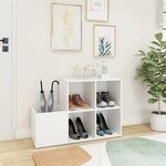 vidaXL Armoire à chaussures d'entrée blanc bois d'ingénierie