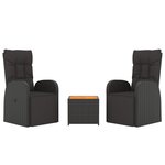 Ensemble de Salon de jardin meuble d'extérieur ensemble de mobilier 3 pièces noir poly rotin et acacia 02_0014206