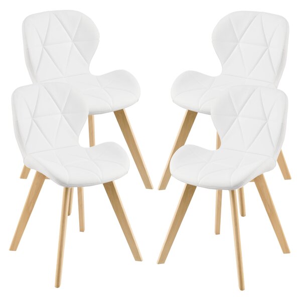 Lot de 4 chaises similicuir 81 x 57 x 49 cm blanc 03_0006773