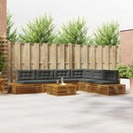 vidaXL Ensemble de canapés d'extérieur 7 Pièce Naturel et Anthracite