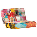 Vidaxl pouf 100x100x20 cm patchwork tissu