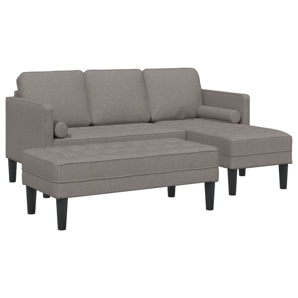vidaXL Ensemble de 2 Canapés avec Coussins en Tissu Taupe