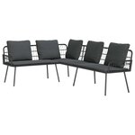 vidaXL Ensemble de canapé de jardin 2 Pièces Noir polyrotin
