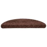 vidaXL Tapis d'escalier 30 pièces 56 x 17 x 3 cm Marron Demi-rond