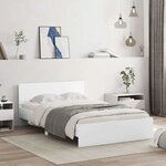 vidaXL Cadre de lit avec tête de lit et LED blanc 120x200 cm