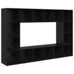 vidaXL Meuble TV 4 Pièces Noir 37 x 37 x 142.5 cm Bois d'ingénierie