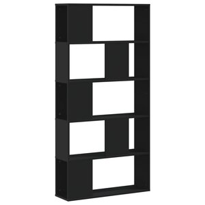 vidaXL Bibliothèque 5 niveaux noir 80 5x23 5x162 5 cm bois ingénierie