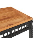 vidaXL Table de jardin noir 38x38x42 cm résine tressée et bois acacia