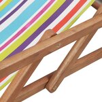 vidaXL Chaise pliable de plage Tissu et cadre en bois Multicolore